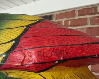 J88 - $30. "Benjamin Parrot" Paper Mache Bird.
