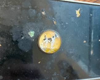 J197 - $30. German Painted Box with Dog.