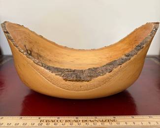 J5 - $65. Roger Watson Hand Turned Live Edge Wood Bowl.