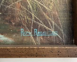 J1 - $425. 1970's Roy Reese Realist Landscape - Original Painting. Measures 37" W x 25.5" Tall. Excellent Condition.