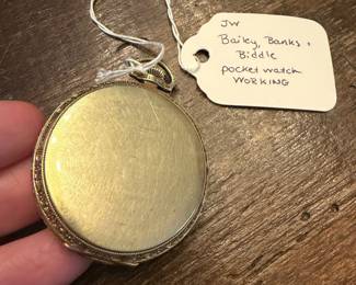 J200 - $1250. Bailey, Banks & Biddle Pocket Watch - 14kt gold case. Working!