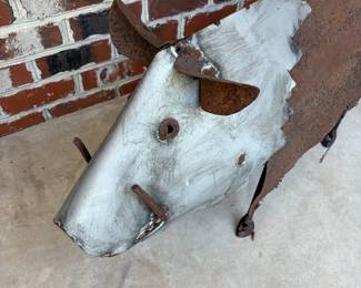 J165 - $85. Large Metal Pig Boar. Measures 38" W x 8.5" D x 19.5" Tall