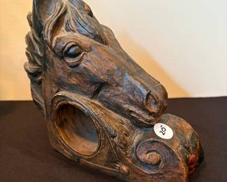 J109 - $20. Equestrian Horse Head Curtain Rod Holder.