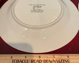 J35 - $30. 8 Pc. Pottery Barn Santa Baby Salad Plate Set. Measures 8" Diameter.