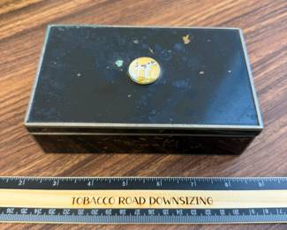 J197 - $30. German Painted Box with Dog.