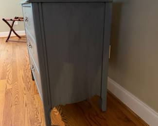 J134 - $65. Painted Wood Dresser. Measures 30” W x 17” D x 30” Tall.