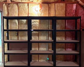 J91 - $30 each. Metal Shelves. 3 Available. Measures 35.5" W x 16" D x 72" Tall.