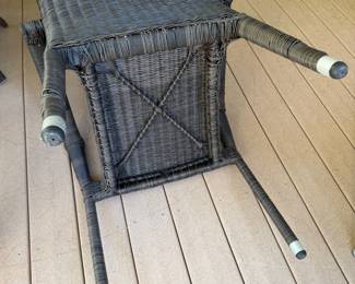 J142 - $140. Set of 6 Patio Chairs. Measures 24" x 24" x 35.5" tall. Floor to seat is 17".