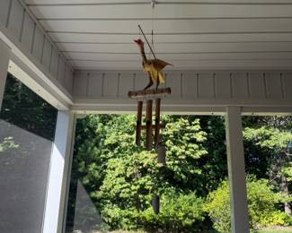 J89 - $25. Bamboo Crane Bird Wind Chime.