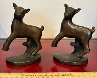 J29 - $60. Bronze Lamb Bookends. #496 Made in the USA.