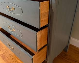 J134 - $65. Painted Wood Dresser. Measures 30” W x 17” D x 30” Tall.