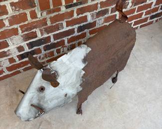J165 - $85. Large Metal Pig Boar. Measures 38" W x 8.5" D x 19.5" Tall