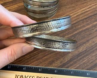 J199 - $40. Set of 5 Sterling Rimmed Coasters