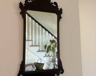 J97 - $95. Antique Wood Framed Mirror. Measures 20" W x 39.5" Tall.