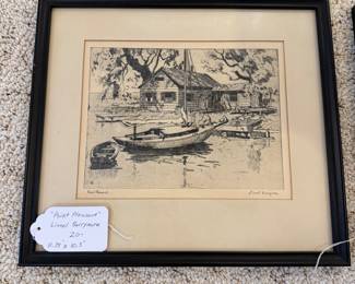 J122 - $80 Set. Signed Lithographs by Lionel Barrymore. Measures 11.75" x 10.5".