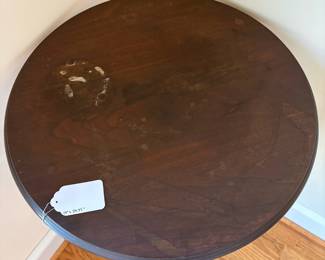 J94 - $85. Barley Twist Wooden Side Table. Measures 19" D x 29.75" Tall.