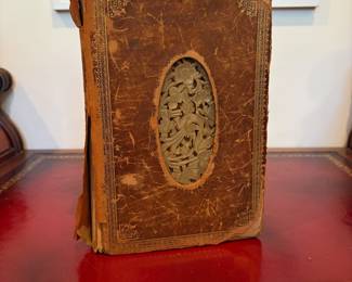 J31 - $60. 1930 Webster Collegiate Dictionary. Leather and Jade Cover.