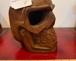 J62 - $28. Hand Carved Wood Skull.