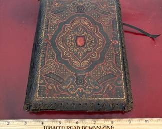 J21 - $40. Antique Leather Bookcover.
