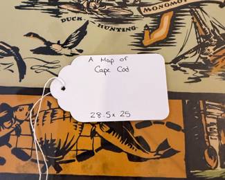 J130 - $35. Map of Cape Cod. Measures 28.5" W x 25" Tall.