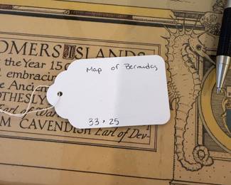 J128 - $35. Map of Bermudas. Measures 33" W x 25" Tall.