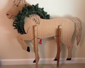 J144 - $30. Wooden Horse Yard Decoration.