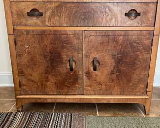J170 - $175. Antique J. B. Van Sciver Co. Cabinet Pie Safe. Has some scratches and marks and the drawer sticks but is fully functional. Measures 36" W x 16.5" D x 65" Tall.