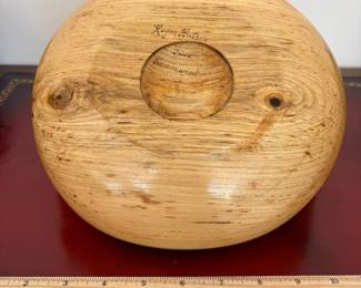 J5 - $65. Roger Watson Hand Turned Live Edge Wood Bowl.