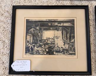 J122 - $80 Set. Signed Lithographs by Lionel Barrymore. Measures 11.75" x 10.5".