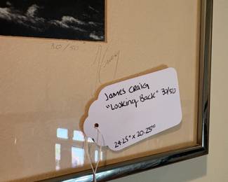 J136 - $25. James Craig “Looking Back” Signed and Numbered Print. Number 30/50. Measures 24.25” W x 20.25” Tall.