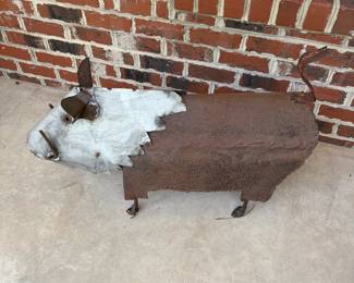J165 - $85. Large Metal Pig Boar. Measures 38" W x 8.5" D x 19.5" Tall
