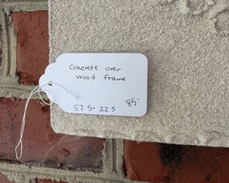 J87 - $85. Concrete Over Wood Wall Art. Measures 57.5" W x 22.5" Tall.