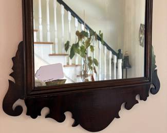 J97 - $95. Antique Wood Framed Mirror. Measures 20" W x 39.5" Tall.