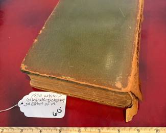 J31 - $60. 1930 Webster Collegiate Dictionary. Leather and Jade Cover.