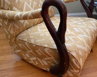 J133 - $50. Vintage Gooseneck Platform Rocking Chair. Measures 27" W x 28" D x floor to seat 14" x 34" Tall.