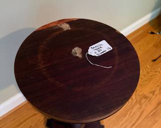 J146 - $35. Wooden Fern Stand. Measures 13" round x 30" tall.