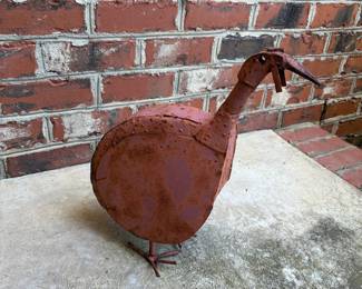 J164 - $30. Garden Metal Guinea. Measures 14" W x 4" D x 14.5" Tall.