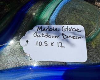J169 - $20. Large Decorative Glass Globe. Measures about 11" Wide.