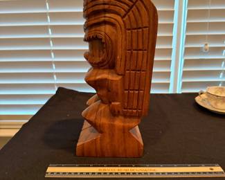 J79 - $20. Hand Carved Wood Tiki Figure.