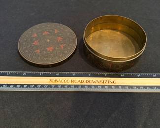 J80 - $25. Enameled Brass Trinket Dish.