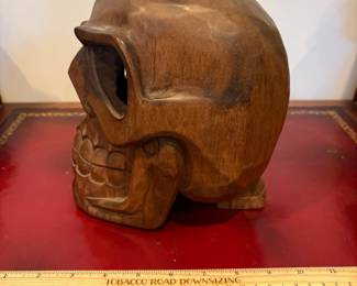 J62 - $28. Hand Carved Wood Skull.