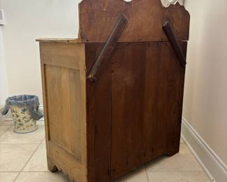 J72 - $60. Hand Painted Wood Washstand. Measures 29.25" x 15.5" x 35.5".