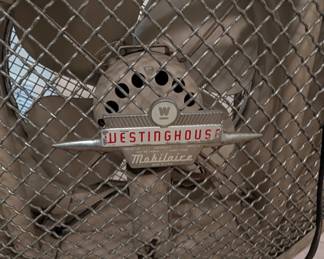 J37 - $120 . Vintage Westinghouse Mobilaire Metal Standing Floor Fan.
