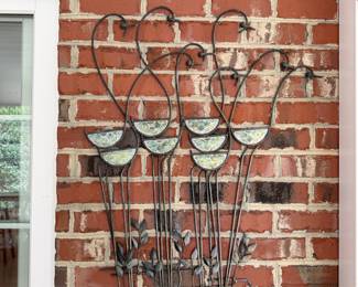 J90 - $20. Metal Bird Sculpture. Measures 28" W x 34" Tall.