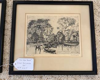 J122 - $80 Set. Signed Lithographs by Lionel Barrymore. Measures 11.75" x 10.5".