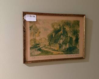 J176 - $25. "Autumn in Normandy" Print by Armand La Verne. Measures 11.5" x 16".