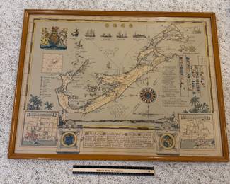 J128 - $35. Map of Bermudas. Measures 33" W x 25" Tall.