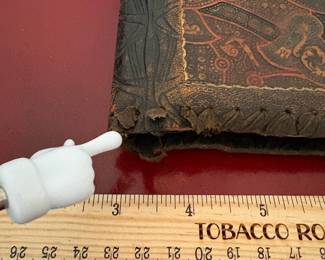 J21 - $40. Antique Leather Bookcover.