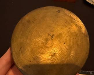 J80 - $25. Enameled Brass Trinket Dish.