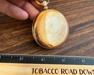 J192 - $200. Waltham Crescent Street Pocket Watch. 21 Jewels. Gold Filled.